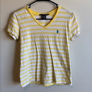 Ralph Lauren yellow and white striped tee